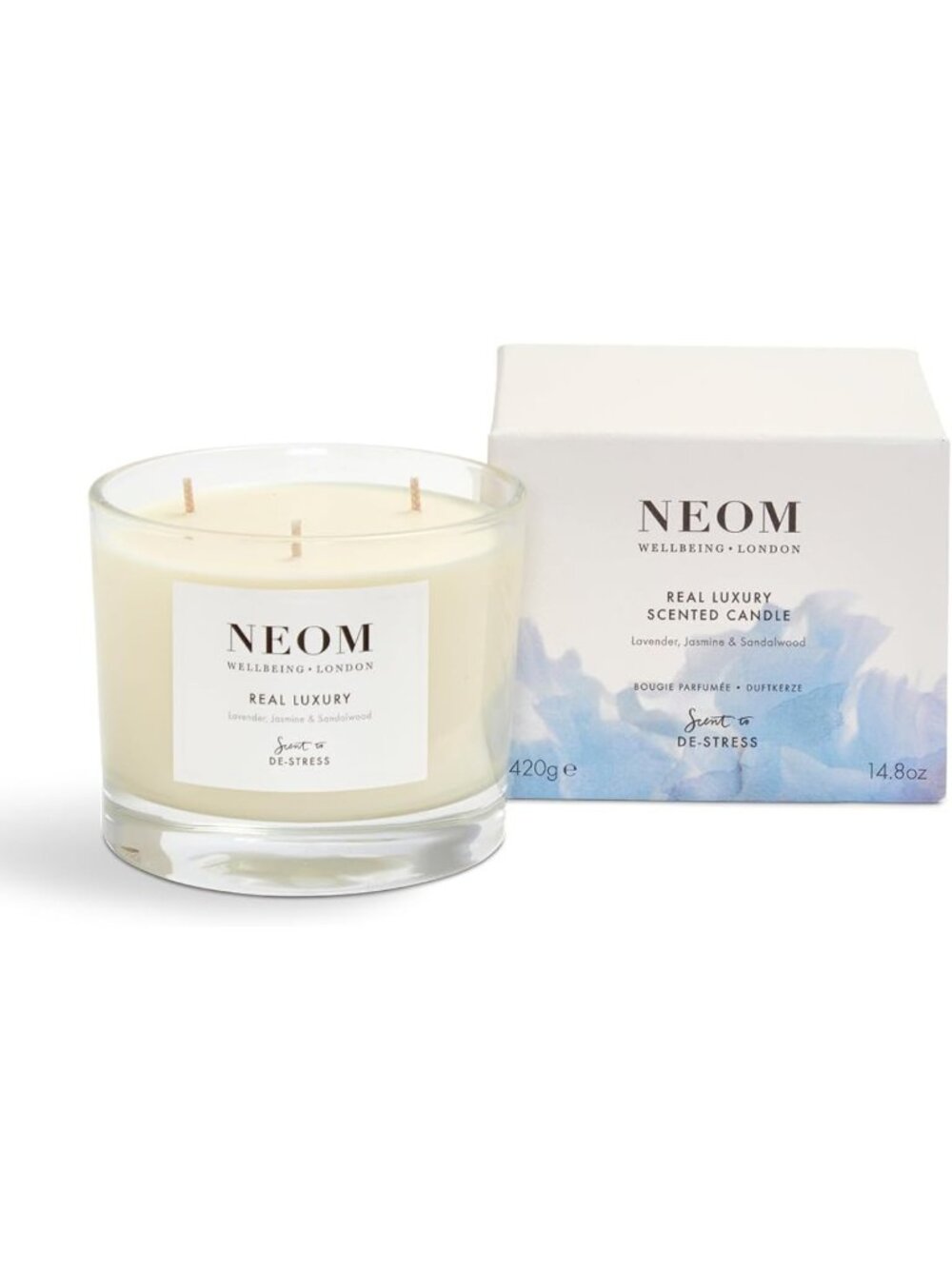 Luxury 3-Wick Scented Candle | Lavender, Jasmine & Sandalwood | Aromatherapy
